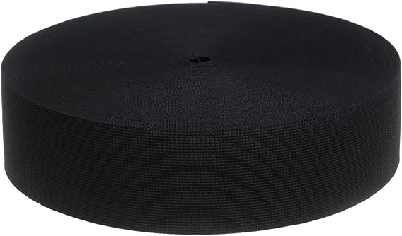 COTOWIN 2.5-inch Wide Black Knit Heavy Stretch High Elasticity Thicker Elastic Band - 48 Yards