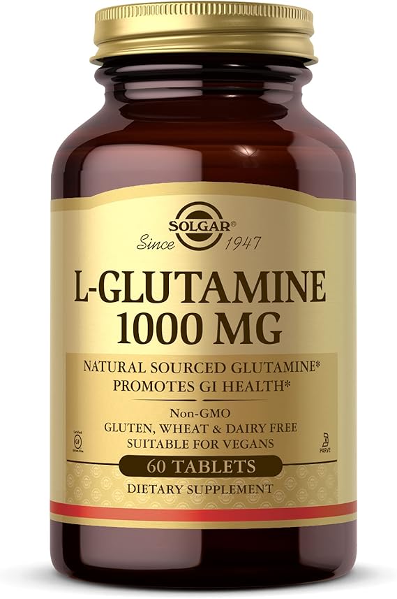 Solgar L-Glutamine 1000 mg, 60 Tablets - Natural Muscle Food - 30 Servings
