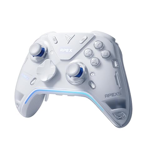 FLYDIGI Apex 5 PC Controller, Forceflex Joystick, 3ms Ultra-Low Latency | ForceAdapt Triggers, RGB Light Bar, Full-Color LCD Display,1500mAh Battery, Trigger+Grip Vibration, 6 Extra Bottons