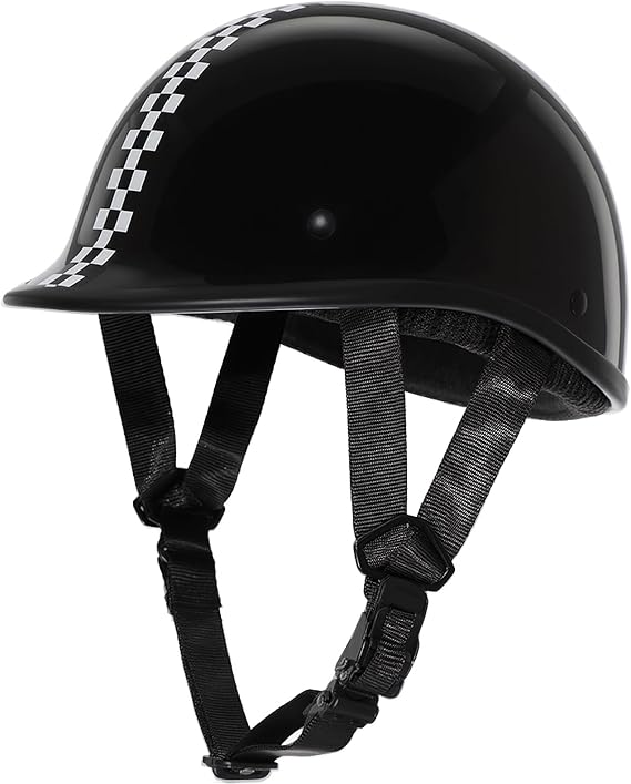 TRIANGLE Half Motorcycle Helmet DOT Approved German Style Open Face Adults