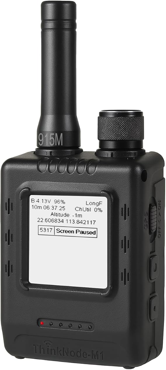 ELECROW Meshtastic LoRa Transceiver with GPS and nRF52840 &1.54" EPD Screen | ThinkNode M1 Meshtastic Device with 1200mAh Battery, SX1262 Wireless Module 915MHz, Long-Range Wireless Communication Device