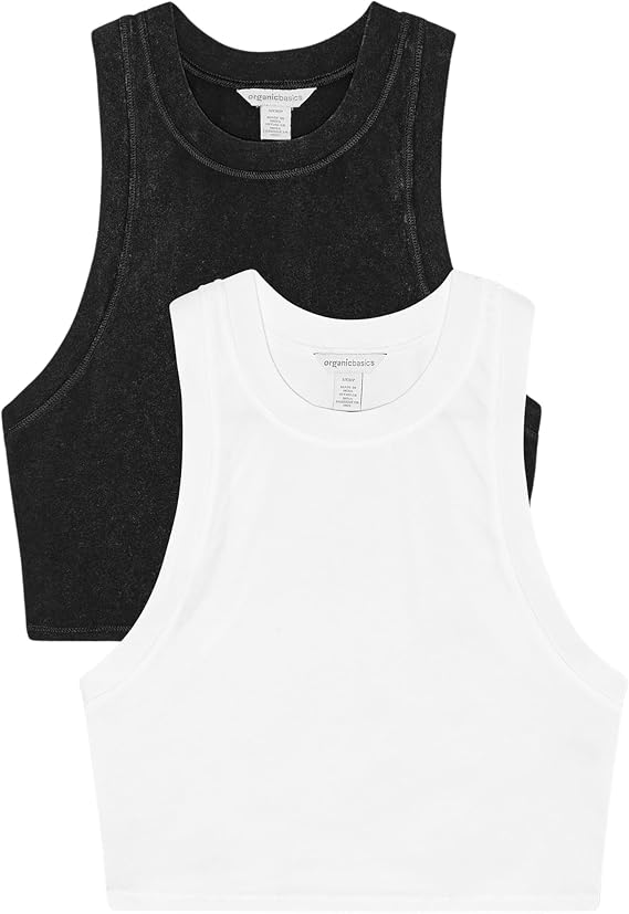 Organic Basics Women's Core Crop Tank Top 2-Pack