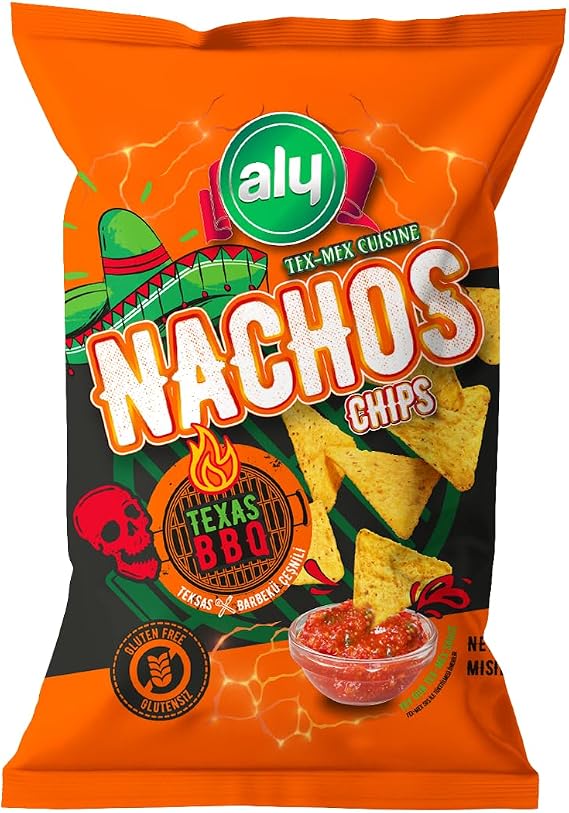Aly BBQ Aromalı Glutensiz Nachos Cips 225 Gr