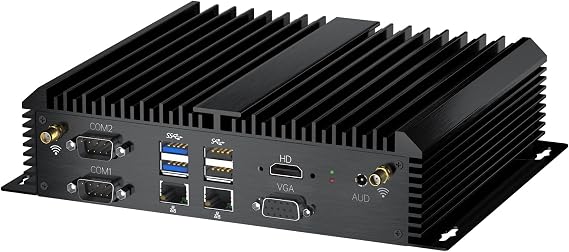 Thdeukoty Industrial Mini PC, Fanless Desktop Computers Win 11 Pro, HTPC i5-8250U up to 3.4Ghz, 16G DDR4 256G SSD/COM/USB 3.0/4K/HDMI/VGA/2.5G LAN/WIFI6/BT 5.2/Full Metal Case/Auto Power On