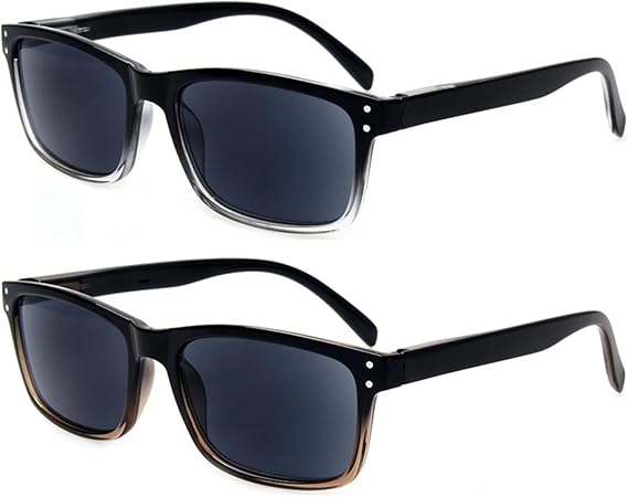 NORPERWIS 2 Pack Unisex Classic Style Sunglasses Readers - Comfortable Simple Stylish Readers