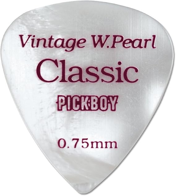 Pickboy Vintage Pick, Pearl, Cellulose, 0.75mm, 10 picks