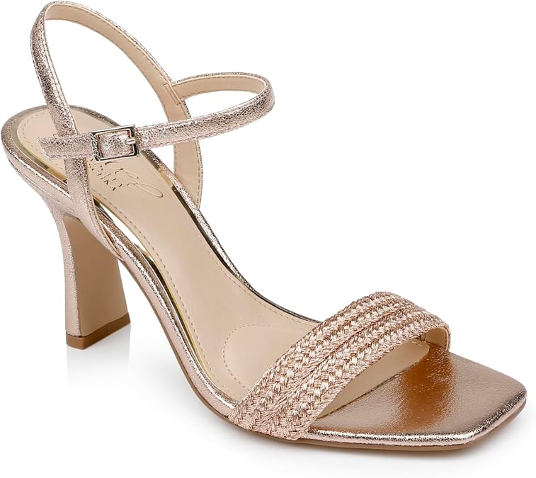 Jewel Badgley Mischka Heddia Woven Vamp Sandals
