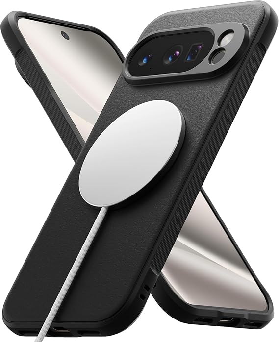 Ringke Onyx Designed for Google Pixel 10 Pro XL Case [Compatible with MagSafe and Pixelsnap] Oil & Dirt Resistant Enhanced Grip Non-Slip Texture Lightweight Cover - Magnetic Black