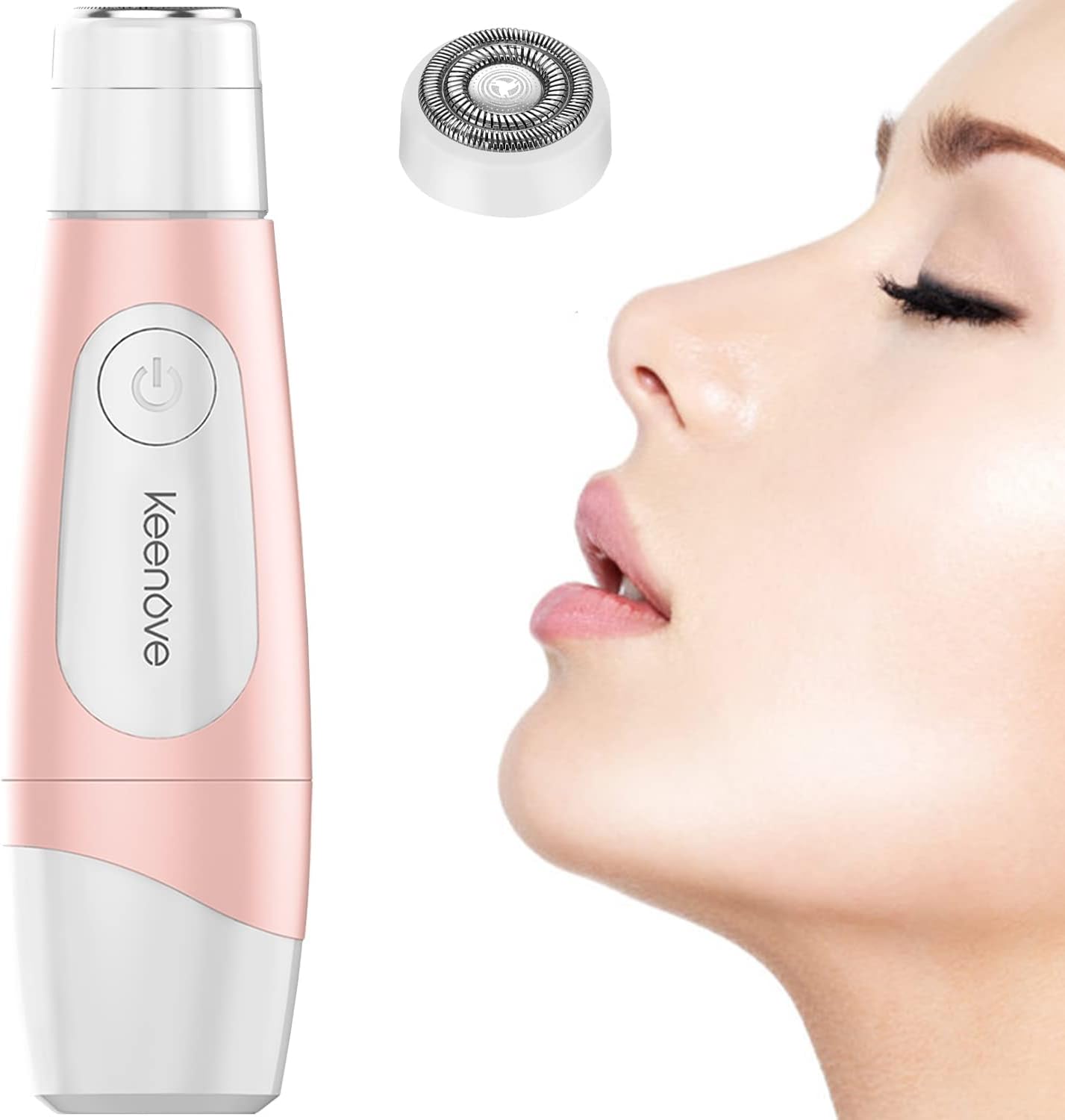 Facial Hair Removal for Women with Powerful Pro. 180 Motor with Additional Replacement Head Keenove Painless Gentle Electric Hair Remover Shaver for Women Face Lips Cheeks Chin Portable Gen. III