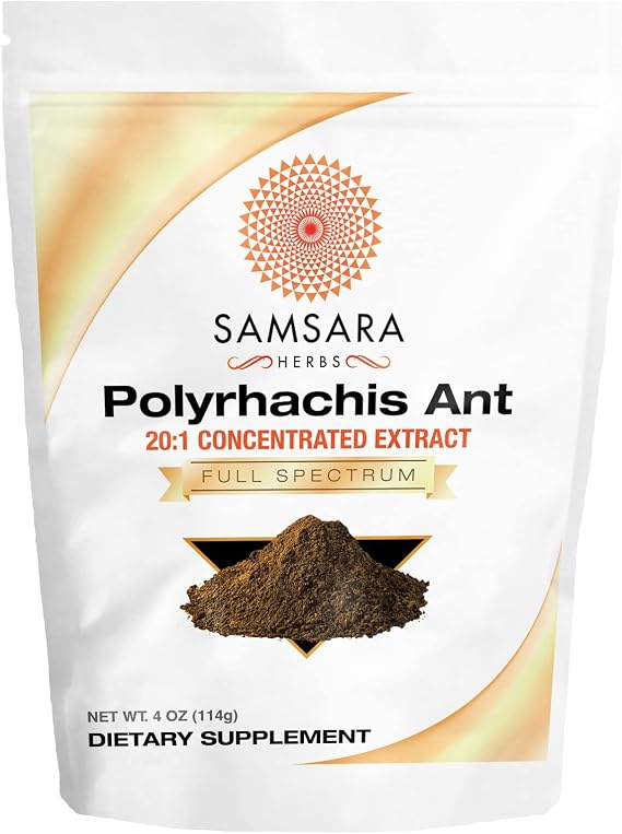 Samsara Herbs Polyrhachis Black Ant - 20:1 Extract Powder (4oz/114g)
