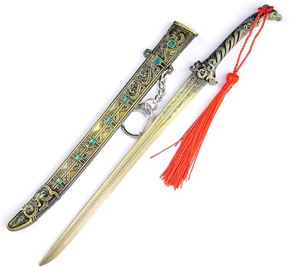 Peripheral Animation Sword Alloy Model-Sword with Matching Scabbard (Golden)