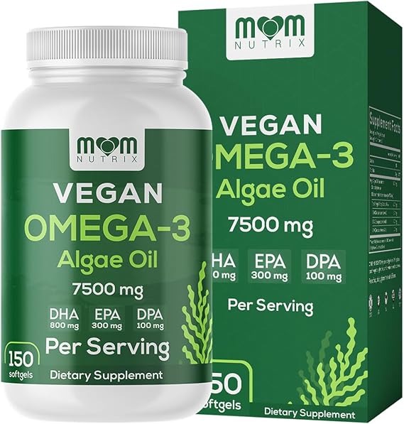 Fish Oil Alternative - Vegan Omega 3 Supplement Algae Oil DHA, EPA, DPA - Plant Based Omega 3 Fatty - Organic & Non-GMO - 150 Softgels