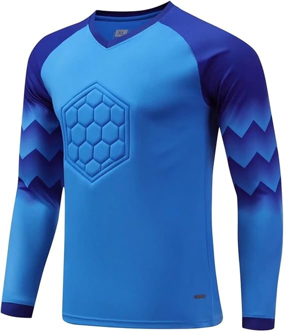 Yhong Kids Boys Padded Goalie Shirt Goalkeeper Jersey Stylish Print Long Sleeve Football Training Tops Activewear