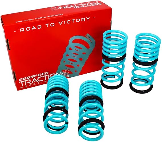 Godspeed LS-TS-II-0002-A Traction-S Performance Lowering Springs, Reduce Body Roll, Improved Handling, Set of 4, compatible with Infiniti G37 Sedan (V36) 2009-2013 RWD