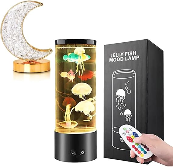 JHPGEOE Cordless Metal Desk lamp, Touch Sensor Control LED Table Lamp,3 Color Stepless Dimmable Battery Powered Lamp for Living Room,LED Jellyfish Lamp