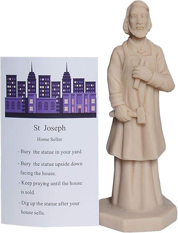 St Joseph Statue for Selling House Kit Saint Joseph Figurine with Instructtion Card Set Beige
