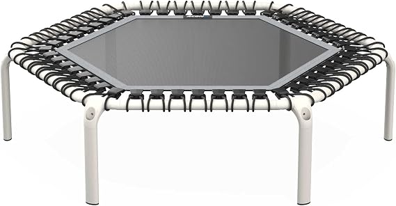 Acon FIT 55in Trampoline Hexagon, Mini Fitness Rebounder White
