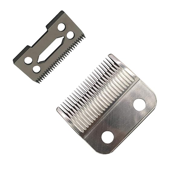 Ceramic Cutter blade 2-Hole Clipper ceramic Blade cutter with steel blade for Wahl clipper,Wahl 808 clipper. Wahl Senior cordless Clipper, Wahl Magic clipper (Black + Steel Blade).