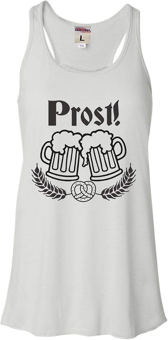 Go All Out Womens Prost! Oktoberfest German Cheers Sleeveless Tank Top T-Shirt