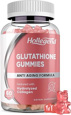 Reduced Glutathione 500mg Gummies, L-Glutathione with Collagen Chewable Supplements for Skin Care, Liver Support, Antioxidant, Immune System, 60 Count