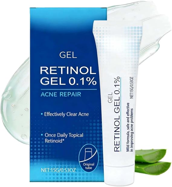 Retinol Gel for Acne Improvement, 20g Face Moisturizer with Skin Soothing Formula, Reduces Blemishes, Suitable for Combination and Oily Skin