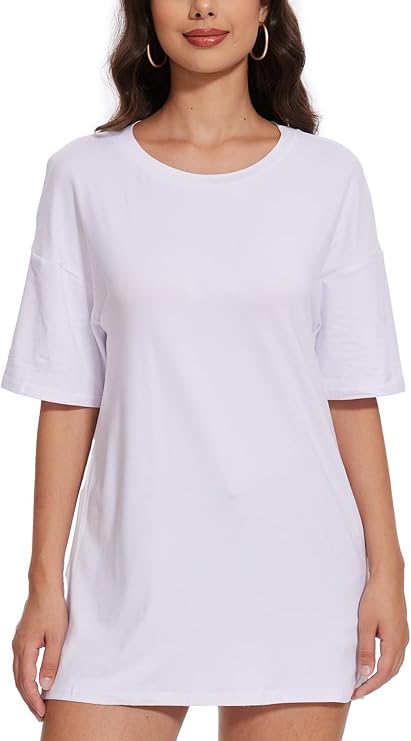 Women's Basic Oversized T Shirts Half Sleeve Crew Neck