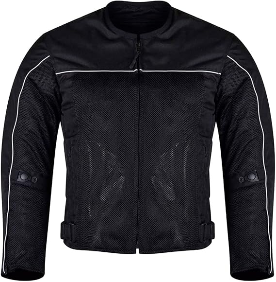 Vance Leather Mens All-Season Reflective Mesh & Textile Motorcycle Jacket w/CE Armor & Removable Liner