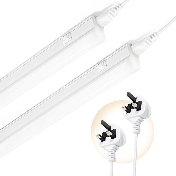 Under Cabinet Lights Including UK PLUG & On/Off Switch, 2-Pack 1FT 4000K [Energy Class D]