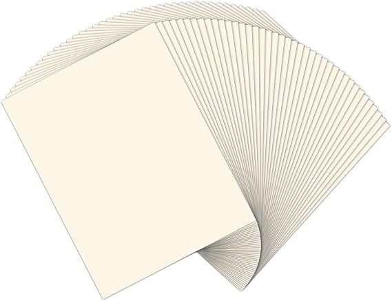 Cream Cardstock 110lb Heavy Weight Cardstock, Goefun 50 Sheets Ivory Card Stock Thick Paper for Printing, Diploma, Invitations, Menus, DIY Card(300 GSM)