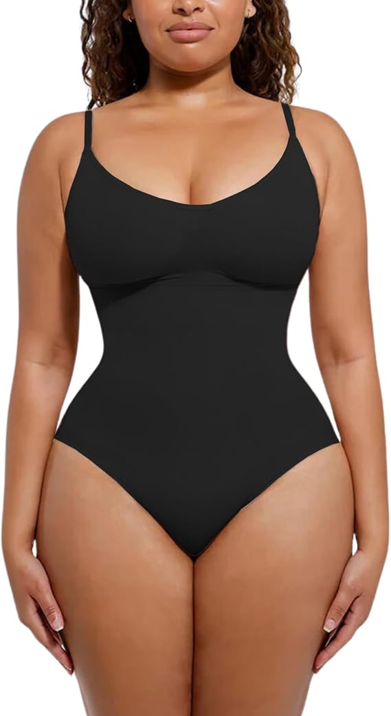 Seamless Bodyshaper Bodysuit for Women - Full Body Shapewear Body Sculpting Suits Sleeveless Round Neck