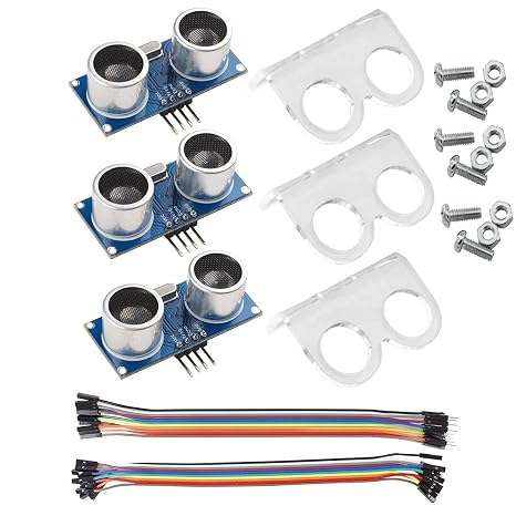 3PCS HC-SR04 Ultrasonic Sensor Module Distance Measuring Sensor Module Ultrasonic Ranging Module  3 Sets Mounting Bracket with Cable