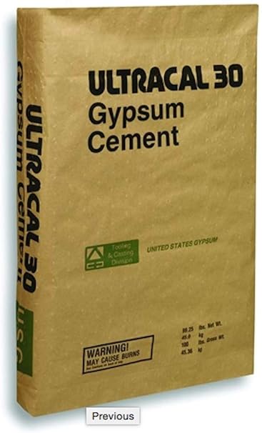 ULTRACAL 30 Gypsum Cement - Plaster - for Mold Making and Casting, Ideal for Latex Molds! Takes Excellent Detail (5 lb)