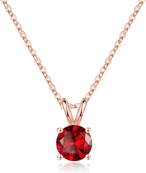 SMILEST Birthstone Necklace for Women, 925 Sterling Silver Necklace