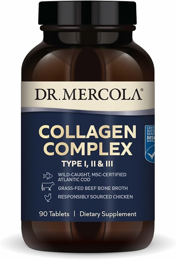 Dr. Mercola Collagen Complex, Marine and Bovine, 90 Tablets (30 Servings)