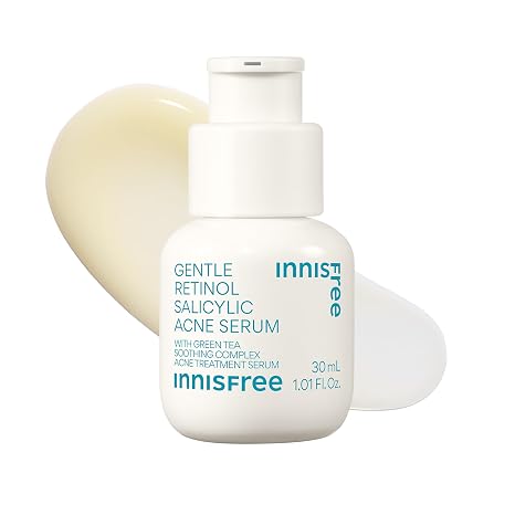 innisfree Gentle Retinol Salicylic Acne Serum | Korean Face Treatment with Niacinamide and Ceramides for Blemishes and Clear Skin
