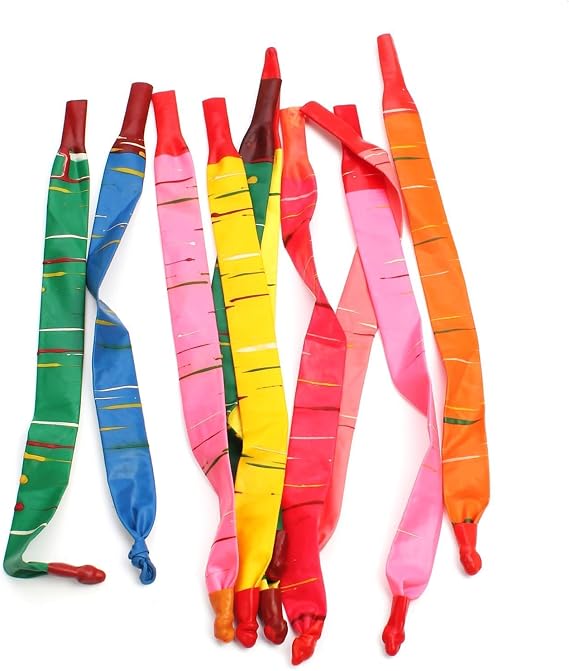 50 Pcs Rocket Balloons, Multicolor Long Latex Balloons, Durable Party Decoration Supplies for Adult Celebrations, Wedding, Festival, Home Events