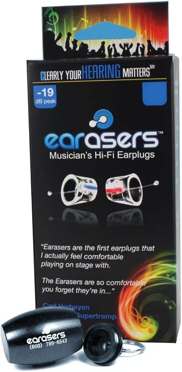 Earasers Hi-Fi High Fidelity Earplugs with Case