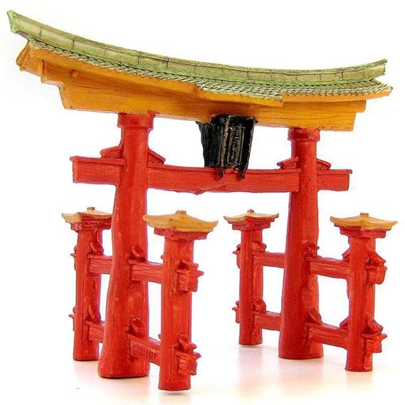 Rosewood Blue Ribbon Japanese Torii Gate, Green/Gray, Resin, Wall Mount, 18cm x 14cm, Dog, All Life Stages