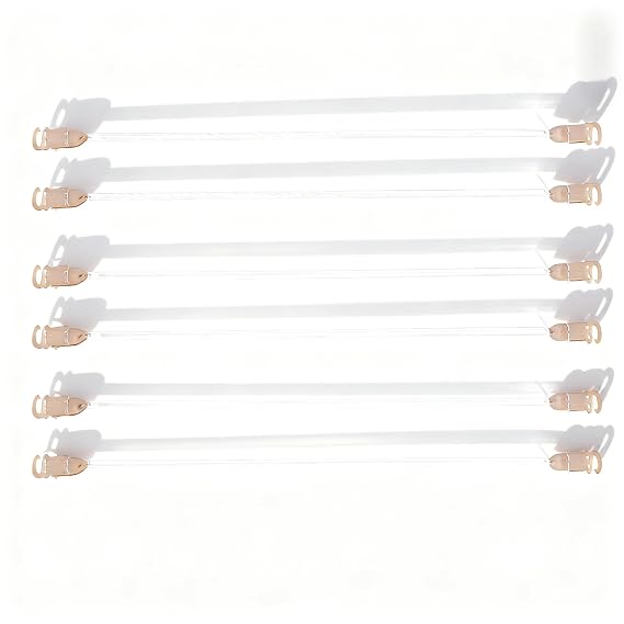 6PCS Nylon Invisible Elastic Fish Line halo wire for Blonde Hair Topper Hairpieces Hair Extensions Replacement Transparent Secret Wigs String -Beige,S size