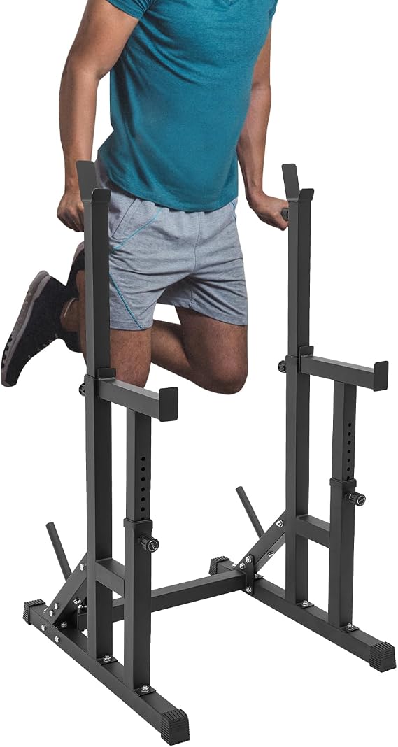Adjustable Squat Rack, Squat Rack for Home Gym Adjustable Barbell Rack for Weight Lifting Multi-Function Barbell Rack Bench Press Rack Weight Rack for Home Gym Load 550lbs