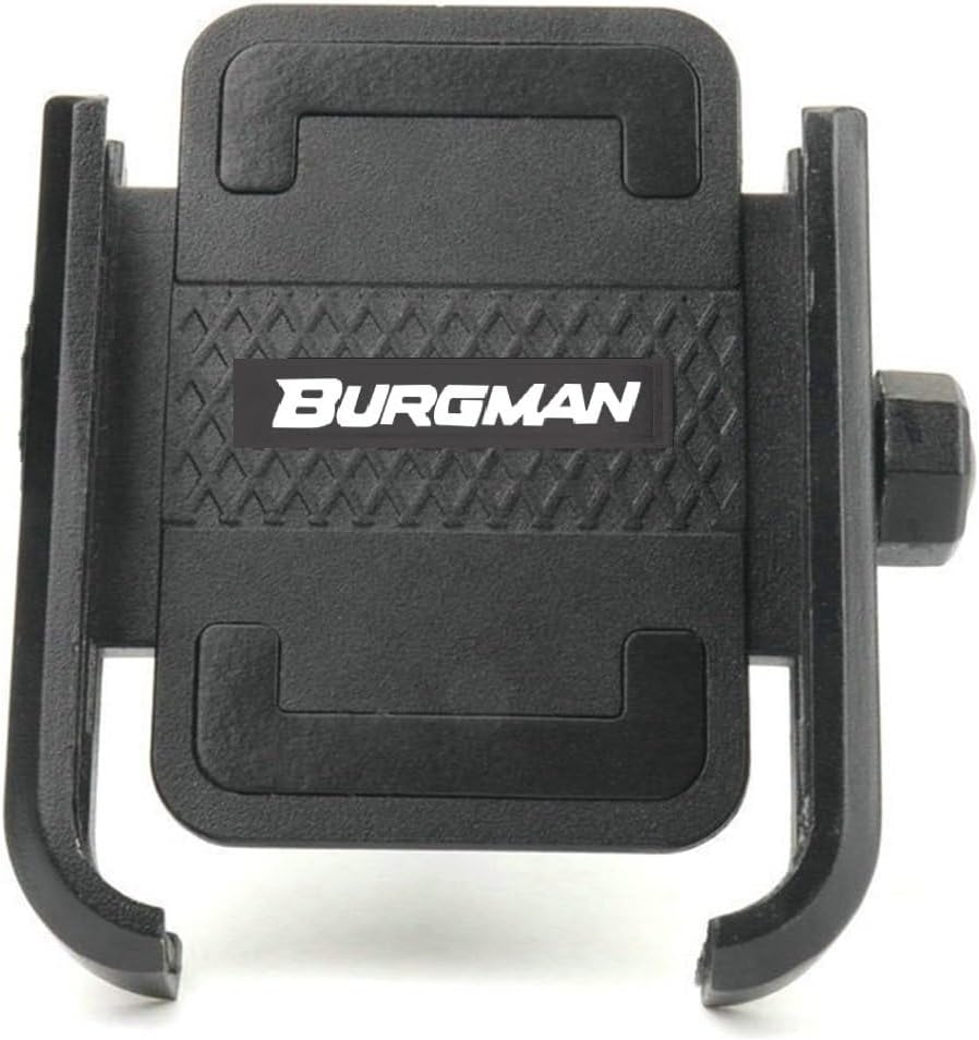 PINNKL for Suzuki Burgman AN125 AN200 AN400 AN650 Motorcycle Handlebar Rearview Mobile Phone Holder GPS Stand Bracket Color : Black Handle Bar, Size : 1