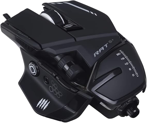 MAD CATZ MR04DCINBL000-0 RAT 6+ Wired Optical Gaming Mouse, Black