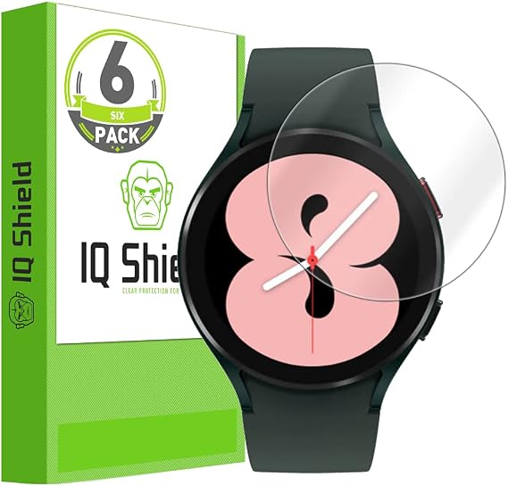 IQShield 6 Pack Screen Protector for Samsung Galaxy Watch 7/6/5/4 44mm, Easy Install, Scratch Resistant, Ultra Thin, Anti-Bubble, Clear TPU Film
