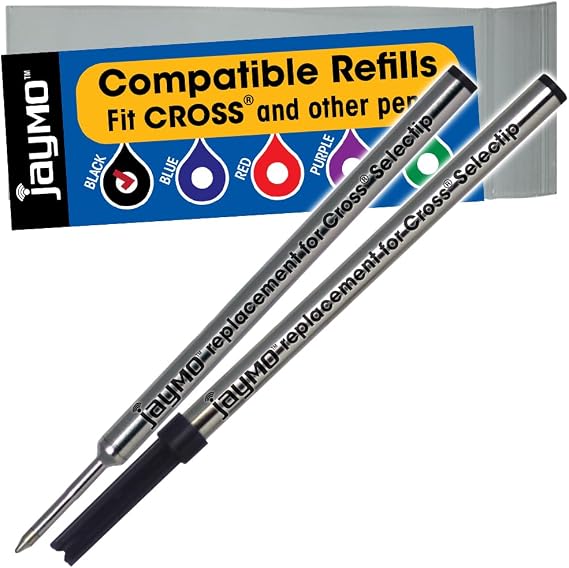 Replacement for Cross Selectip 8523 - Gel Rolling Ball Pen Refill - 2 Black
