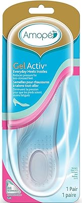 Amope GelActiv Everyday Heels Insoles for Women, 1 Pair, Size 5-10 Pack of 2