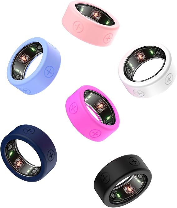 Elastic Ring Cover for Oura Ring Gen3, Silicone Protective Cover for Oura Ring Working Out, Ring Case Compatible with Oura Ring Gen3 Size 6 7 8 9 10 11 12 13(6 Pcs)
