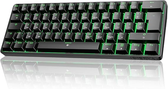 Dierya DK61SE 60% Gaming Keyboard QWERTZ German Red Switch Black
