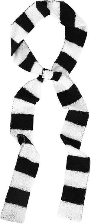 GERINLY Fashion Knit Skinny Scarf, Long Mini Scarf Harajuke, Unique Crochet Neckerchief, Streetwear Accessories