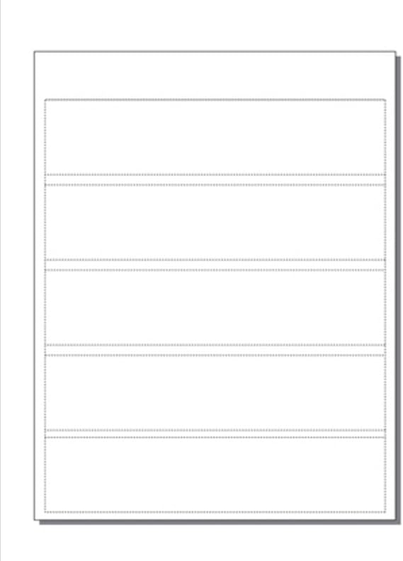 Print-Ready Bookmarks, 2-1/2" x 8", 5-UP Perfed for Separation on White 8-1/2" x 11" 65lb Astrobright Cover Paper - 250 Sheets / 1,250 Bookmarks