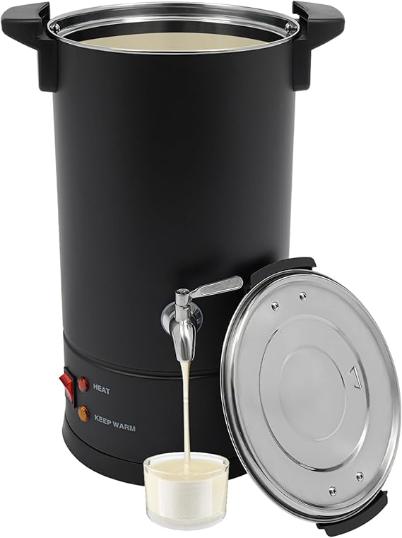 Wax Melter for Candle Making, 10L Electric Wax Melting Pot with Accurate Temperature Control, Quick Pour Spout, Easy Clean, 1200W Stainless Steel Commercial Electric Candle Warmer (10L Black)
